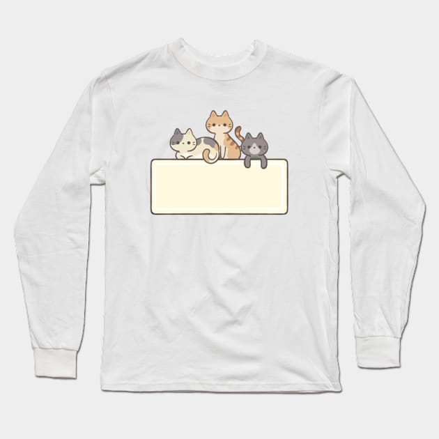 Cat Miaw Long Sleeve T-Shirt by osmansargin